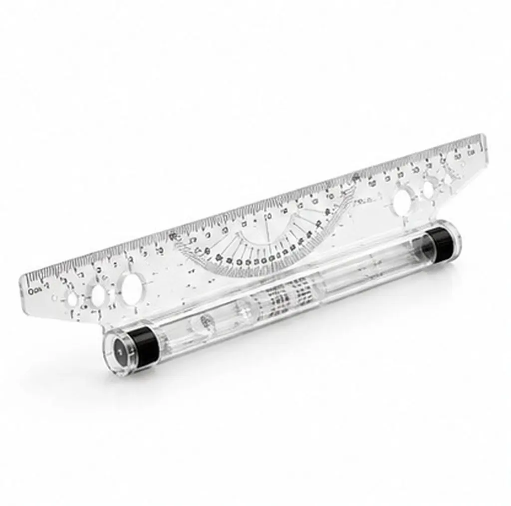 Professional Parallel Drawing Ruler Plastic Measuring Rolling Ruler for Angles Circles Graphs Charts Musical Notes Geometry Work