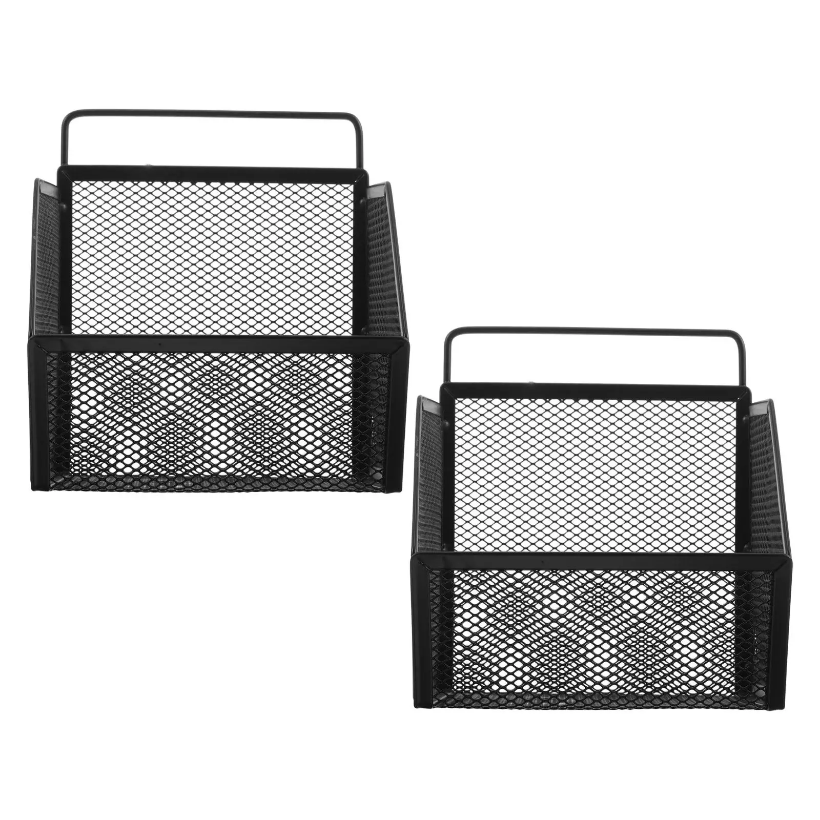 

2Pcs Wall Mounted Mesh Document Organizer Iron Construction Slanted Access Decorative File Holder for Office Desk Mail Magazine