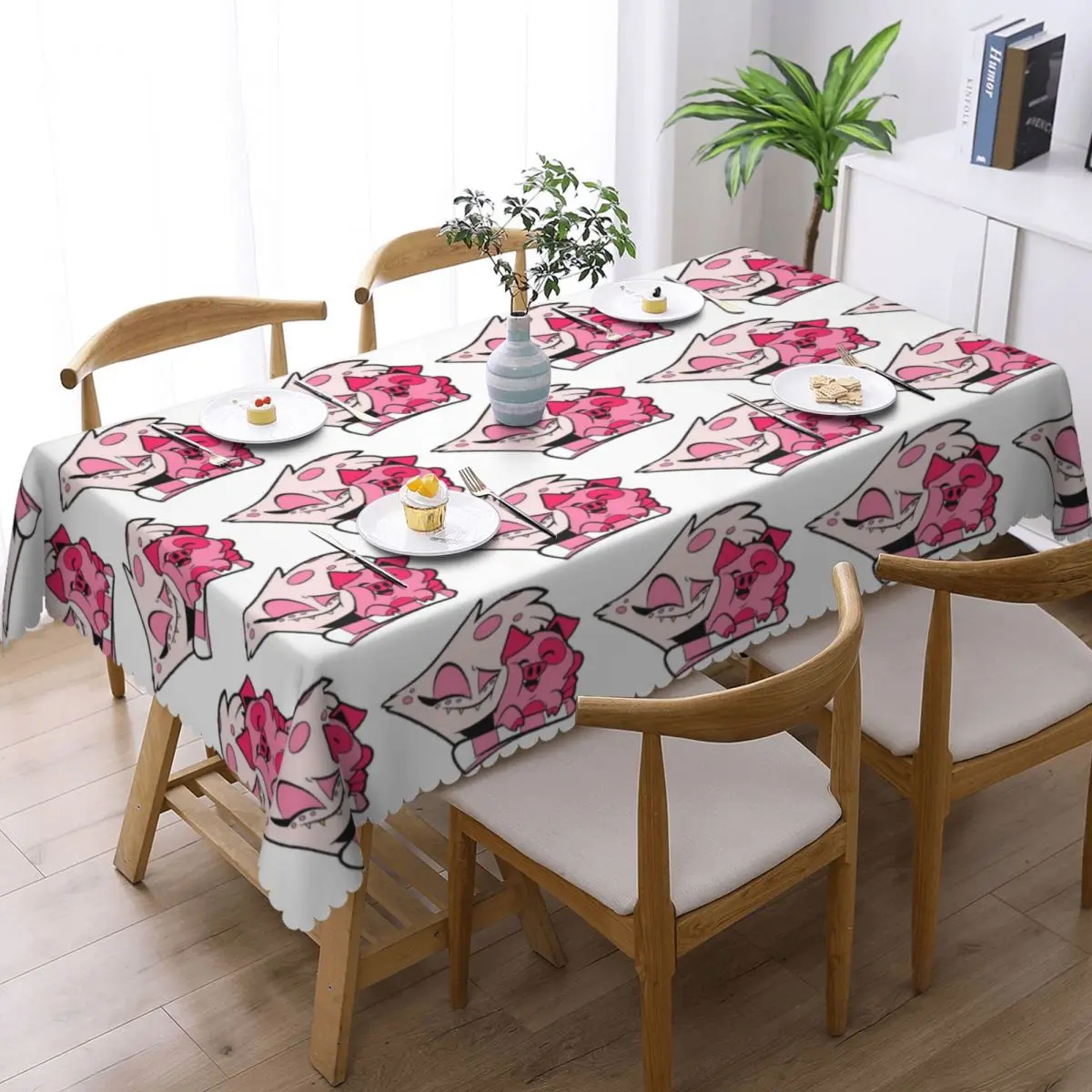 Angel Dust And Fat Nuggets Hazbin Tablecloth Restaurant Kitchen Rectangular Tablecloth Tablecloth Outdoor Dining Table Cover
