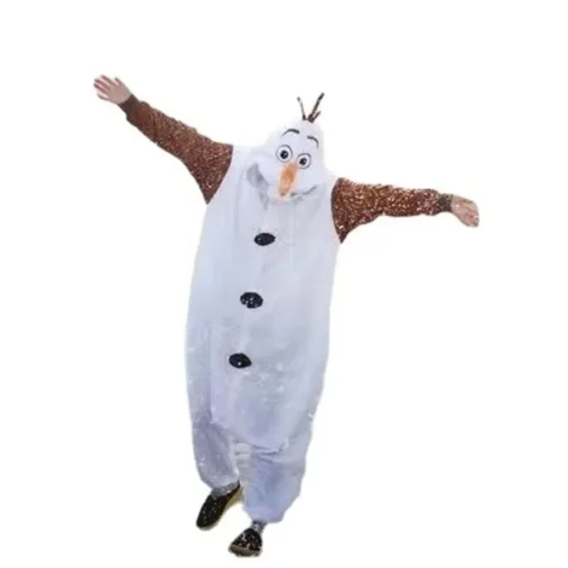 HKSNG New Adult Animal Snowman Olaf Onesies Flannel Pajamas Cartoon Cosplay Costumes Party Jumpsuits Christmas Gift Kigurumi