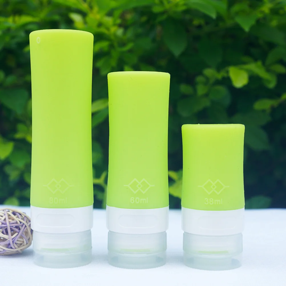 

Silicone Travel Bottle Empty Bottle 80ml Food Grade Portable Leakproof Refillable Toiletries Liquid Container Shower Gel