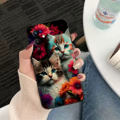Cute Detection Cat Cover Phone Case For Infinix TECNO POP SPARK SMART 5 6 7 8 9 CAMON 15 16 17 20 20C 30 ITELS23 TPU Funda Case