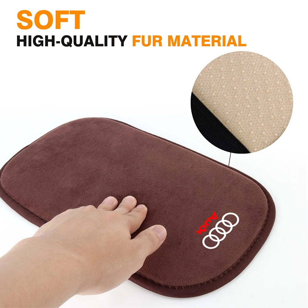 For Audi A3 A4 A5 A6 A7 Q2 Q3 Q5 TT S3 S4 S5 Sline Car Center Console Box Pad Protector Non-slip Fur Armrest Cover Accessories