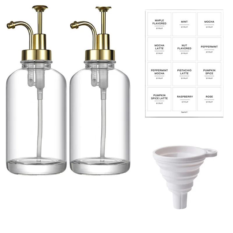 500Ml Soap Dispenser High Quality Thick Clear Glass Hand Soap Dispenser Stainless Steel Pump Bottles Tool Bathroom Accessories