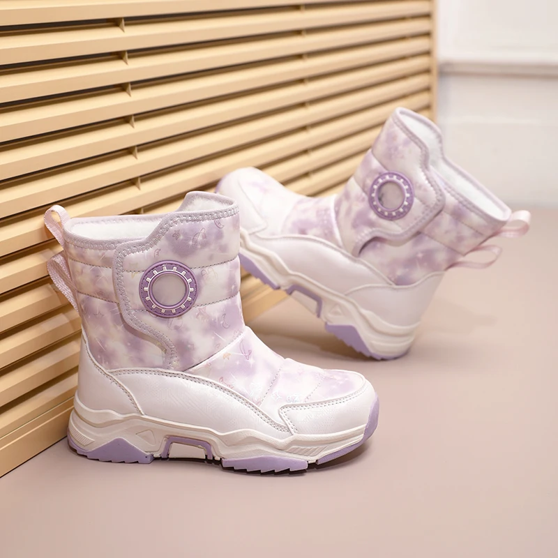 

Winter Cotton Boys and Girls Sports Shoes, Outdoor Snow Boots, Velcro Warm and Fashionable Casual Shoes Bota Infantil Menina