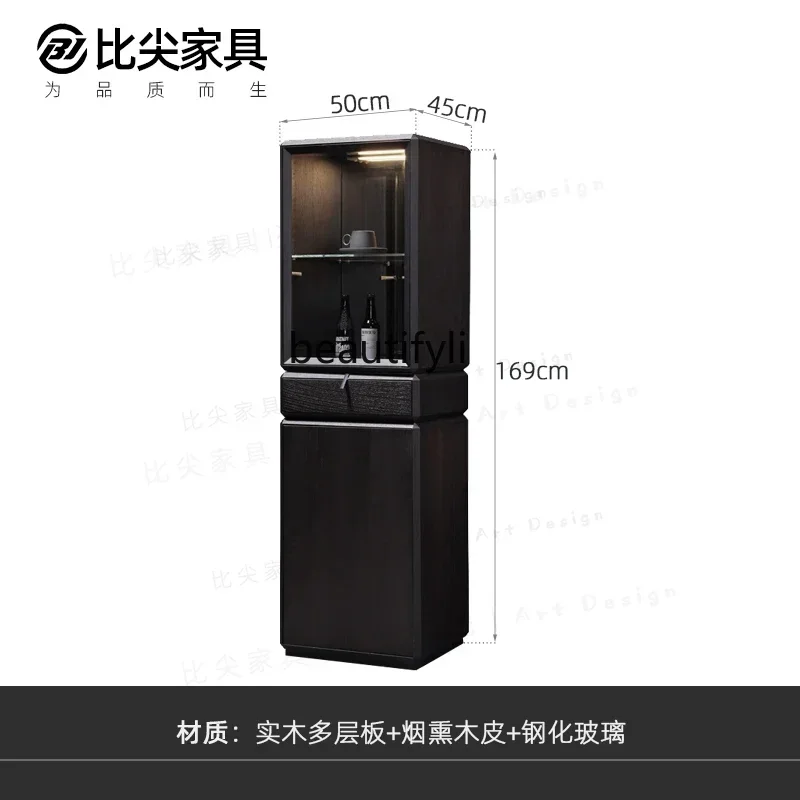 ls 42FItalian minimalist decoration, display cabinet, living room locker storage, dining edge, solid wood study rotating bookshe