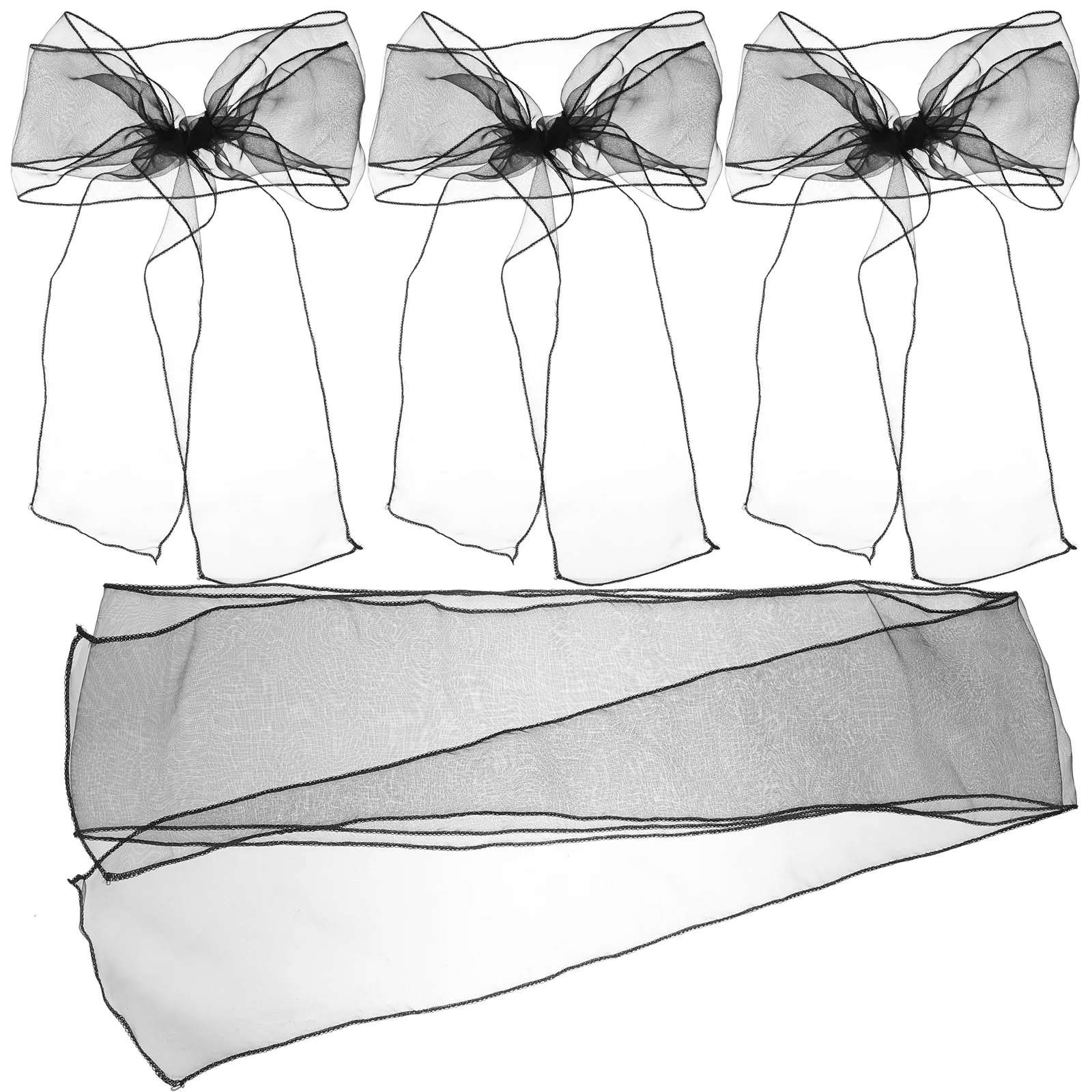 

10Pcs Shiny Chair Organza Sashes Wedding Party Banquet Decorative Bows Ties Ribbon Elegant Event Decoration Chair Sashes