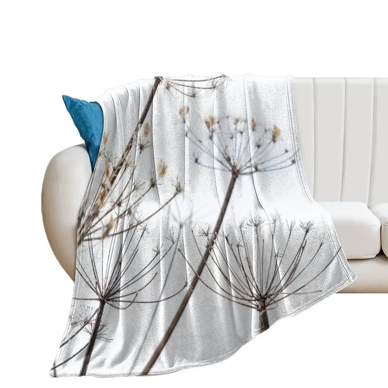 Dried Cow Parsley Seed Heads Throw Blanket Blankets Sofas Of Decoration Vintage Blankets