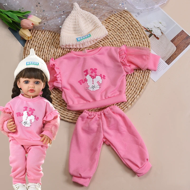 Fashion Cute 55cm Reborn Doll Clothes Baby Reborn Clothes Accessories Kids Doll Dress Up DIY Handmade Girl Reborn Dolls Toys
