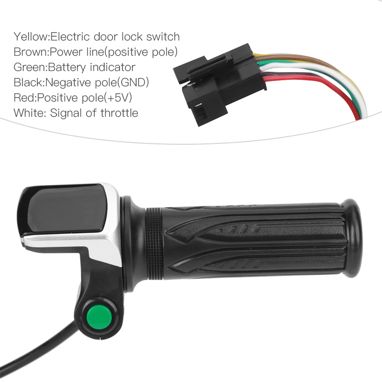 จอ LCD ปริมาณไฟฟ้า36V/48V ใหม่มีสวิตช์ควบคุมความเร็วไฟฟ้าด้ามจับคันเร่งด้ามจับคันเร่งไฟฟ้า6คอร์
