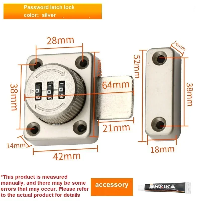 Combination Password Door Lock Smart Cam Code Lock for Mailbox Cabinet Sliding Bolt Lock Sliding Door Locks No Drilling Required