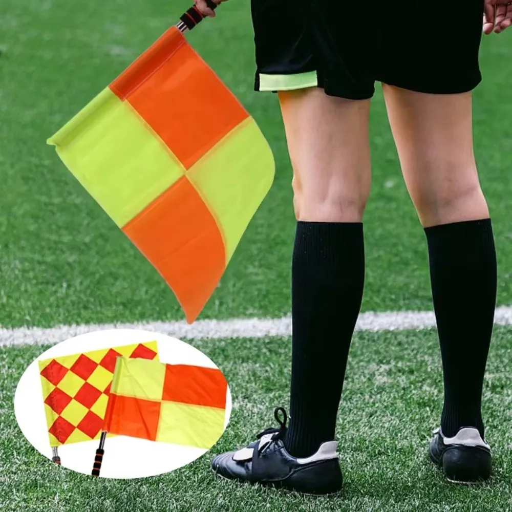 

Professional Referee Flag Multi-color Waterproof Linesman Flags with Sponges Handle Signal Flags Volleyballs Football Supplies