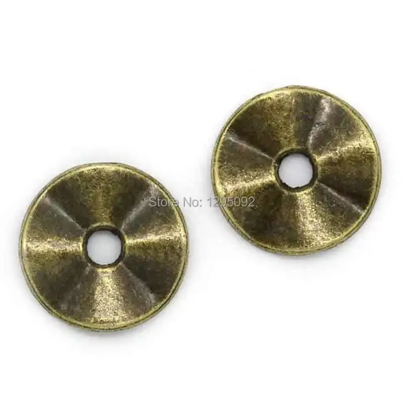 1500Pcs DIY Round Bronze Tone Spacer Beads Charms Jewelry Making Findings 10mm( 3/8