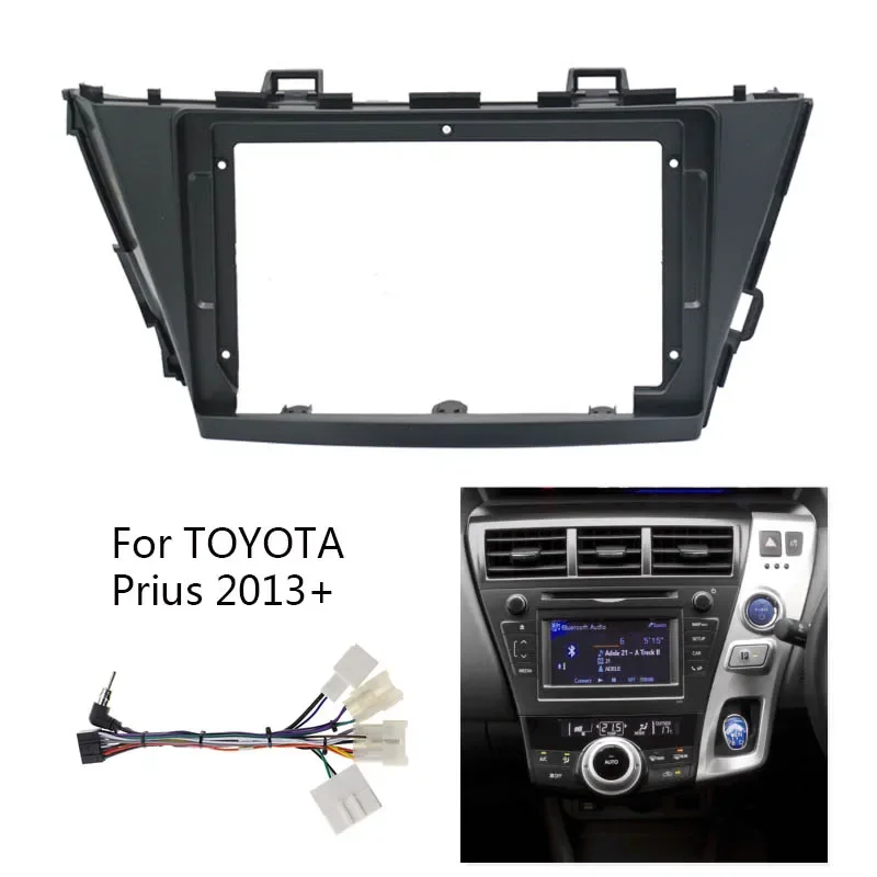 9inch Universal Car Frame Fascia Adapter For Toyota Prius Plus V Alpha 2012-2020 Android Radio Dask Kit Fascia and power wire