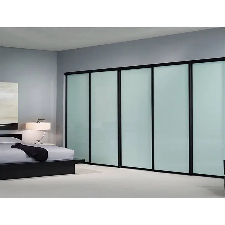 New Design Villa Hotel Luxury Sliding Door Protecting Privacy Aluminum Frosted Glass Doors Moisture Proof Bathroom Sliding Doors