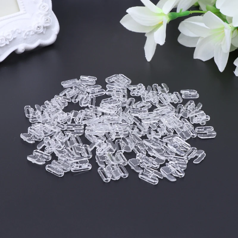 50Pcs/Pack Transparent Bikini Clips Hook Snap Bra Clasps Swimsuit Buttons Apparel Sewing Buckles Clips DIY Replacement Accessory