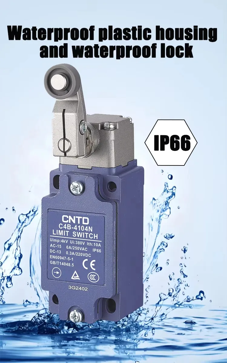 CNTD C4B-4104N Ball Swinging Rod Type(resin Ball) Vertical Safety Limit Switch Quick-action Type 6A 250V IP66 Travel Switch