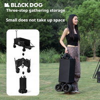 Naturehike BLACKDOG Folding Collapsible Cart With Brake Wheels Detachable Large Capacity Utility Wagon Outdoor Camping Trolley