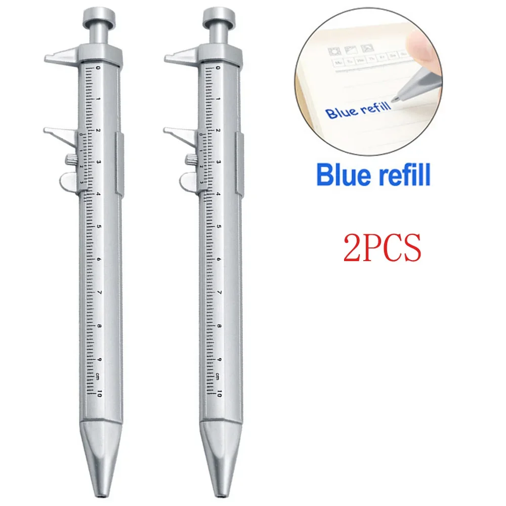 1/2pcs Vernier Caliper Type Ballpoint Pen Multifunction 0.5mm Gel Ink Pen Vernier Caliper Roller Ball Pen Measuring Tool Pen