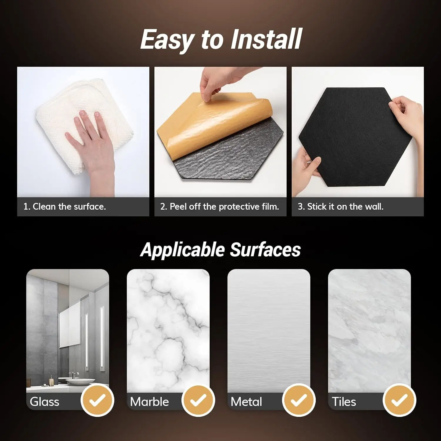 12PCS 30cm Hexagon Self Adhesive Wall Sticker Polyester Fiber Noise-proof Sound-absorbing Board for Living Room Home Decoration