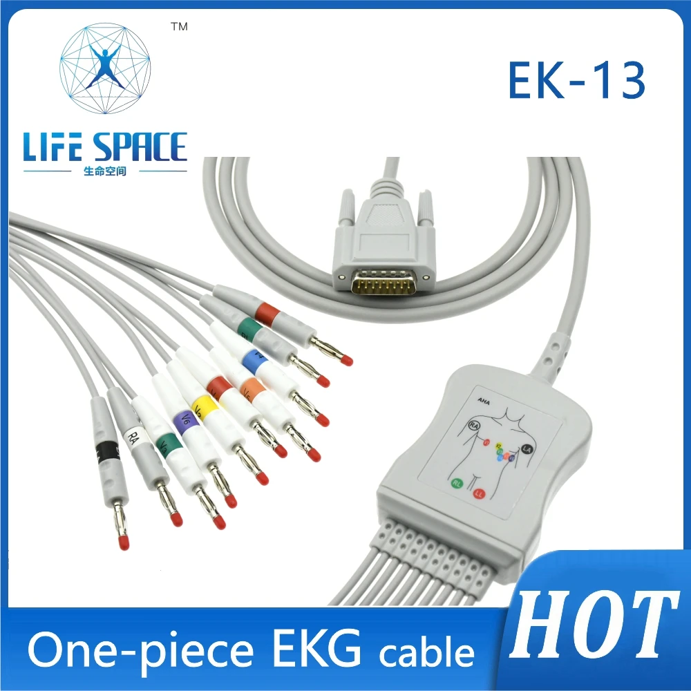 

Ekg Ecg Cable One-Piece Electrocardiograph 10 LeadsWires Clip Snap for Ekg Ecg Monitor Compatible COMMEN NO RESISTANCE