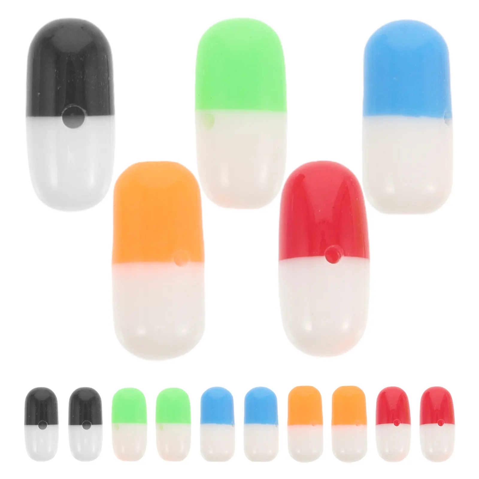50Pcs Realistic Pill Charms Resin Beads Assorted Colors Small Charms Pendants for DIY Jewelry Making Bracelets Necklaces