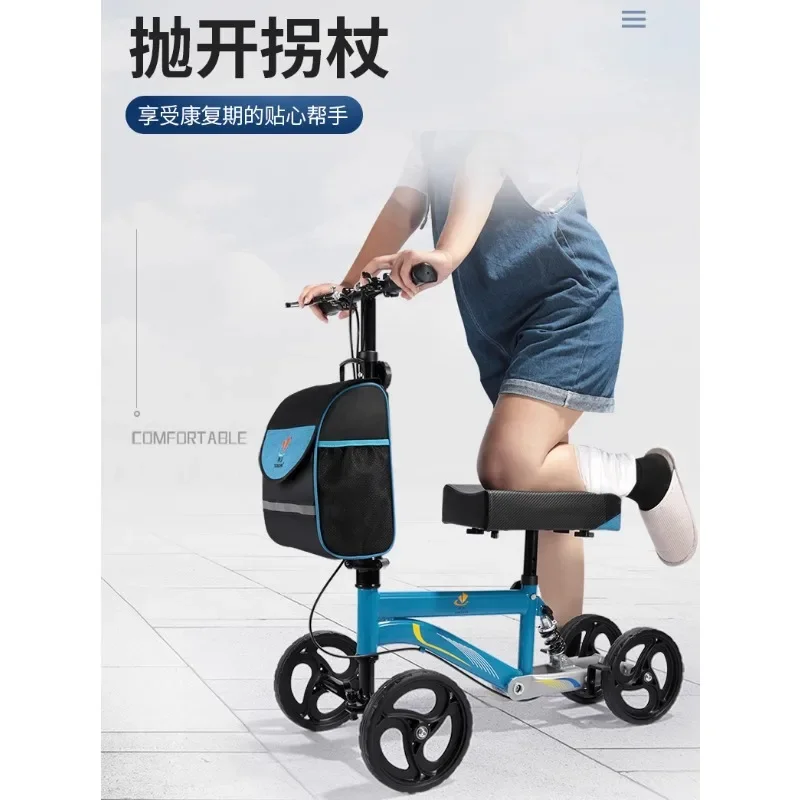 

crutches walker fracture single leg walker young man ankle leg injury walking aid scooter