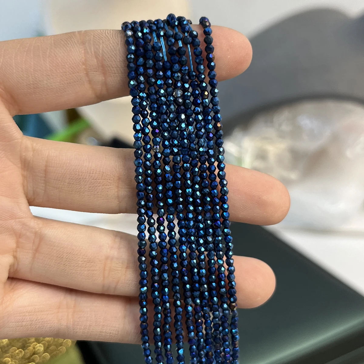 

10Strands Faceted Isolation Beads Bright Blue Coated Spinel Small Beads For Jewelry Making DIY Necklace Bracelet Earrings