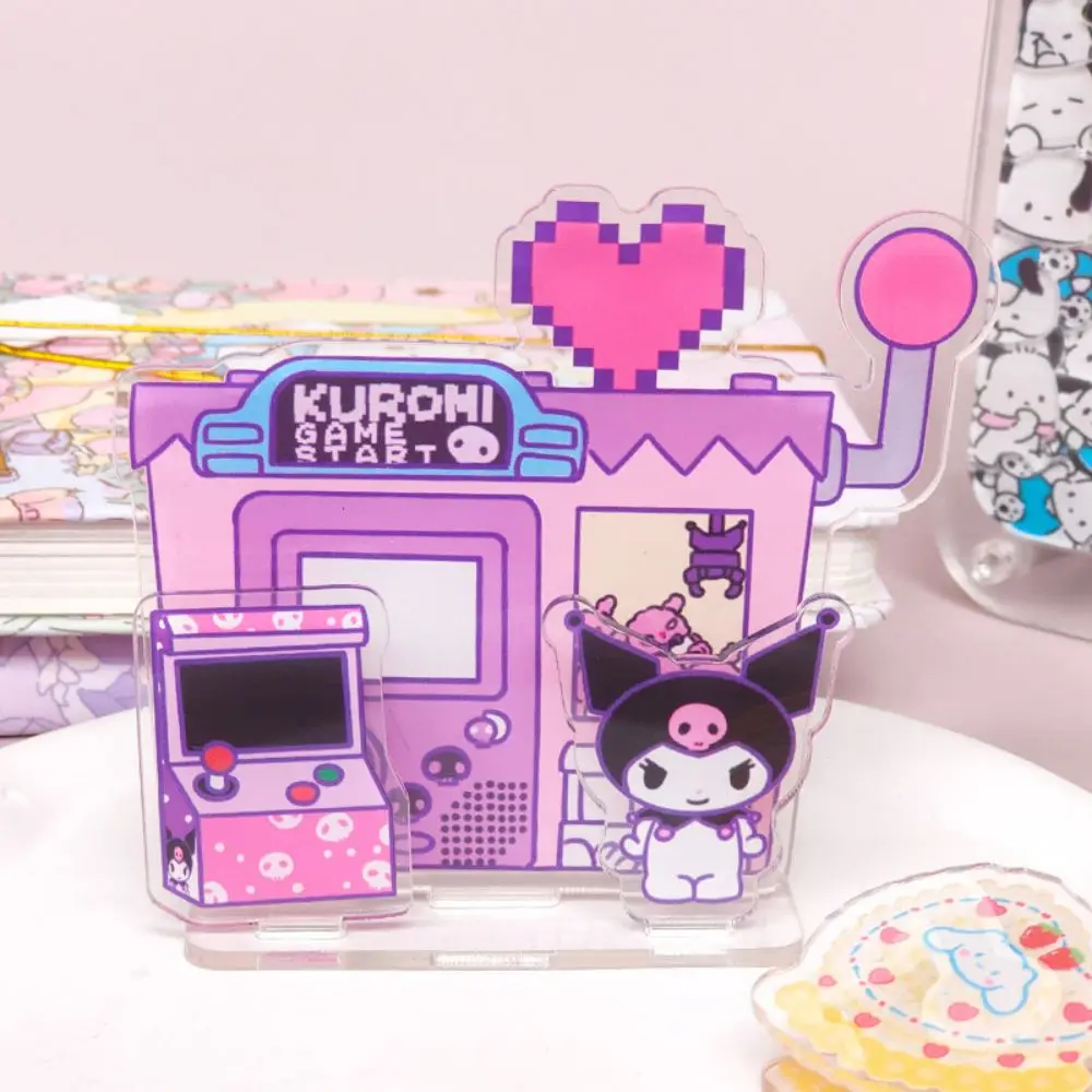 Sanrio Stand Card Acrylic Kuromi Mymelody Anime Figure Cinnamoroll Desktop Inspirational Note Clip Funny Creative Decoration