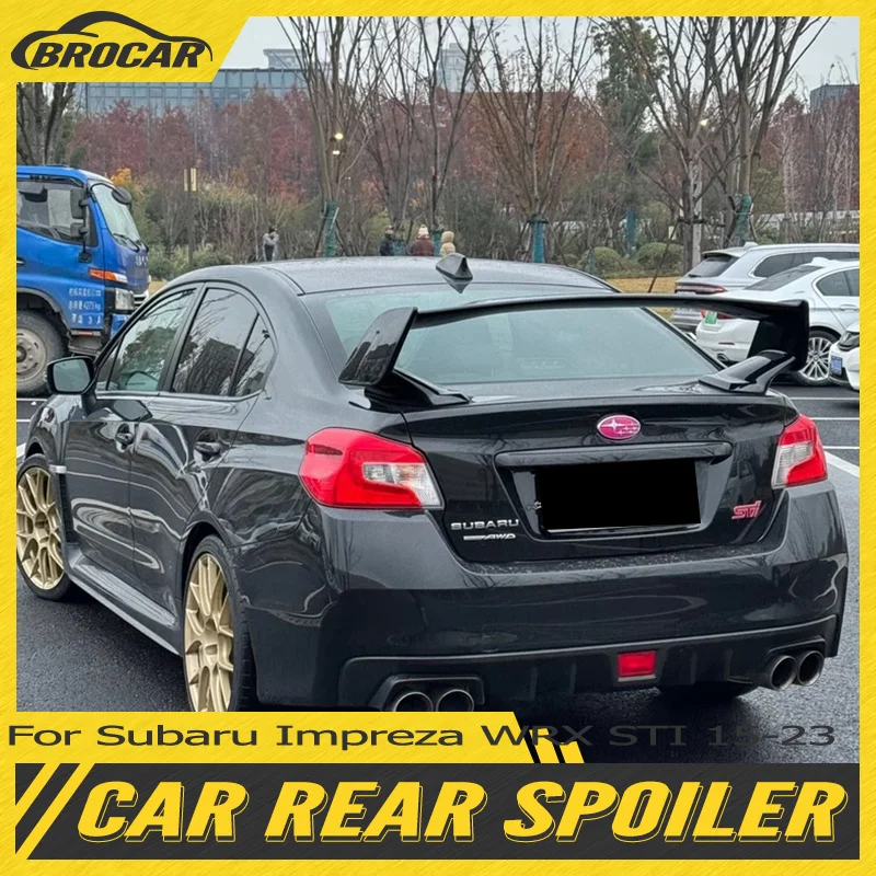 For Subaru Impreza WRX STI trim 2015 - 2023 High Quality ABS Plastic Unpainted Gloss Black Rear Spoiler Trunk Boot Wing Spoiler