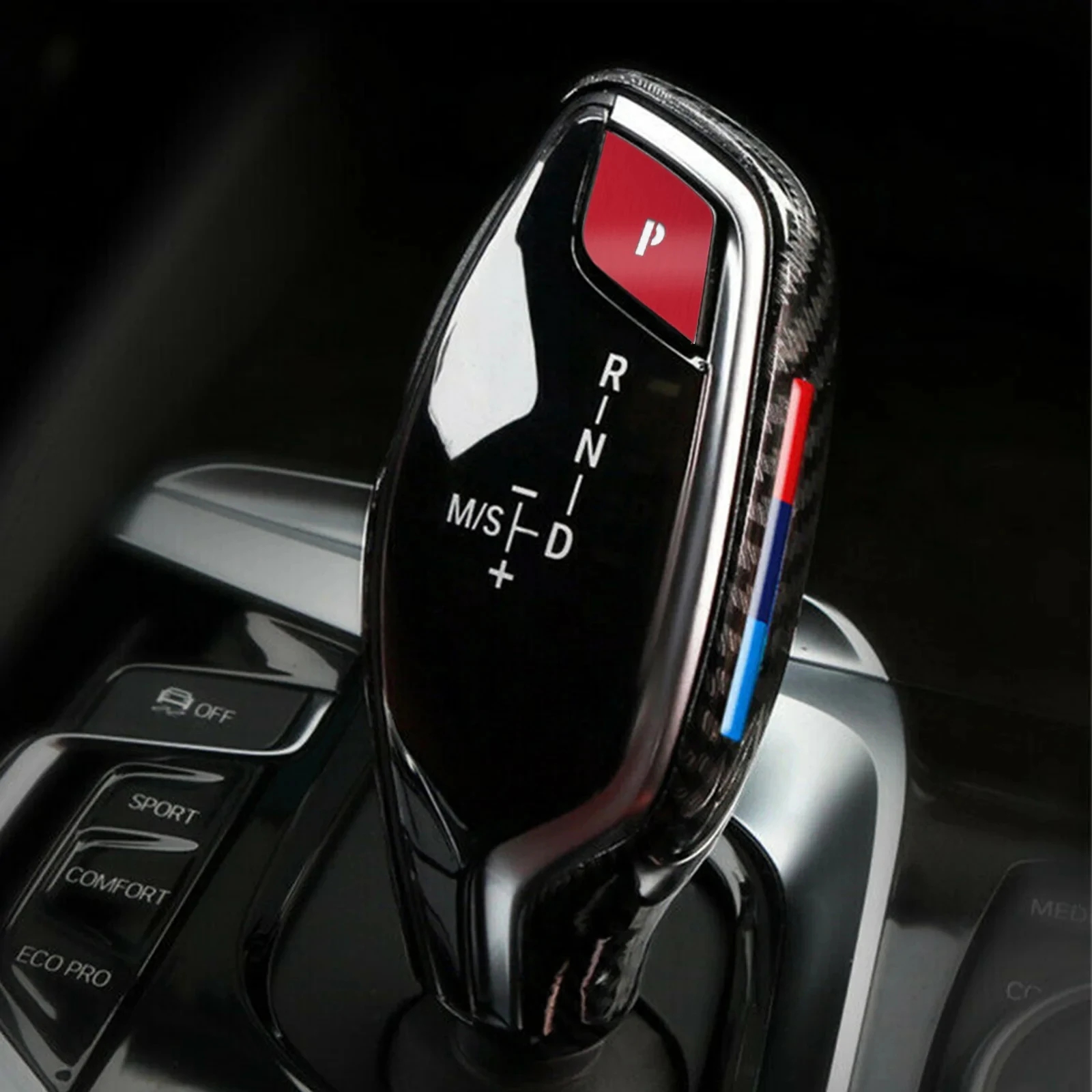 For BMW 5 6 7 Series X3 X4 G30 G32 G11 G01 G02 Red Car Interior Gear Shift Knob P Lever Button Trim Parking Button Cover