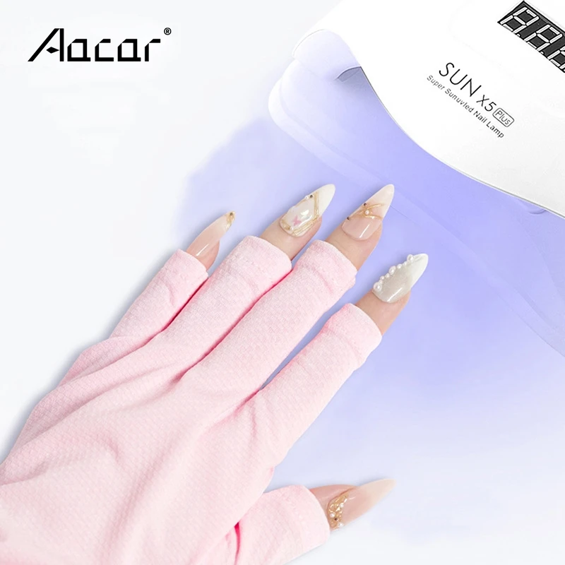 Long Uv Gloves for Gel Polish Professional Gloves for Nail Lamp Uv Protection for Manicure Uv Blocking Nails Art Tool Accessorie