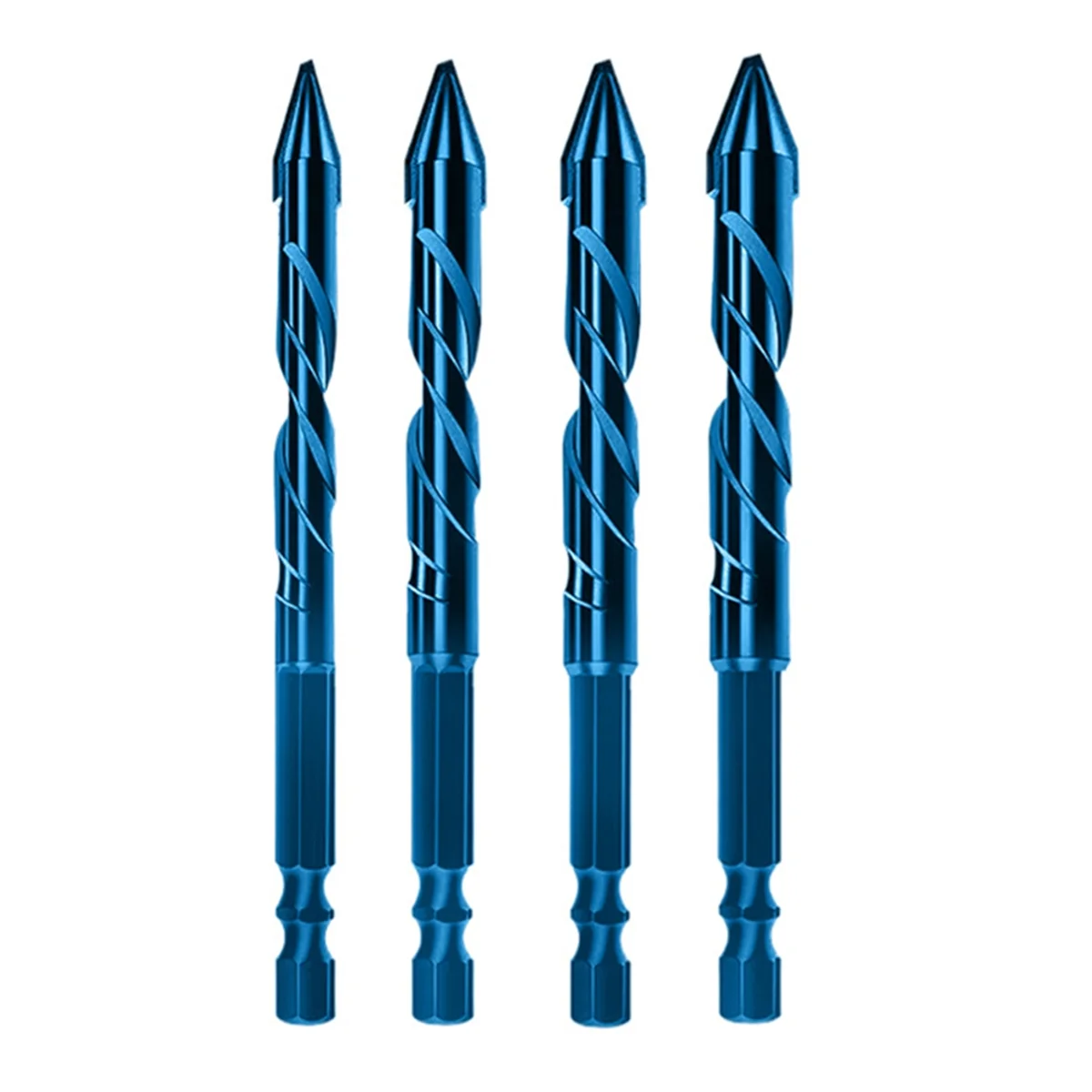 4PC High Hardness Eccentric Drill Precision Drilling Set 6-12mm Glass Tile Ceramic Punching Rock Slab Triangle Drill Bit