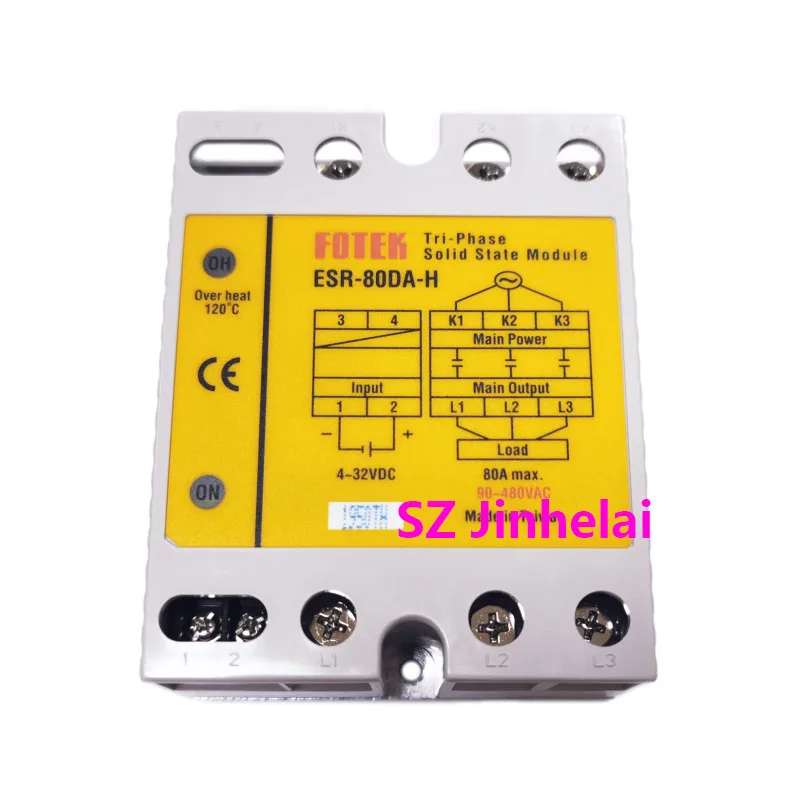 New and Original FOTEK ESR-80DA-H Three Phase Solid State Relay 80A  SSR New  Relays ac To dc