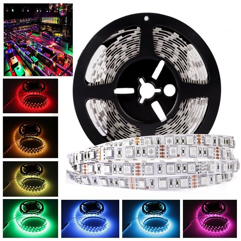 

RGB Strip Light rgbww LED Lamp Tape 5m Waterproof LED Strip TV Backlight Lighting 12V Flexible Ribbon Lamp Room Decoration 5050