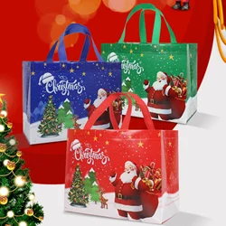 Santa Claus Waterproof Gift Bag Festive Santa Gift Bag Santa Claus Gift Bag Non-woven Santa Tote Bag Creative 2025 Christmas Bag