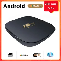 Dispositivo de TV inteligente V88 mini HD 4K Ultra HDR10 +, decodificador de señal con Android Allwinner H3, cuatro núcleos, WIFI 4G, reproductor multimedia