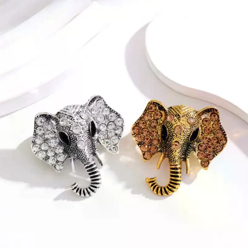 Retro Personalized Animal Alloy Elephant Brooches For Women Clothing Coat Jewelry Accessries Gifts