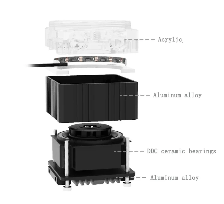 Pompa acqua DDC domestica a levitazione magnetica per refrigeratore d'acqua per computer FREEZEMOD. PUB-GCDCB-PM