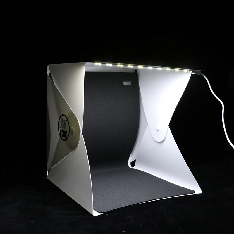 Photography LED Light Room Photo Studio Light Tent Soft Box Backdrops Photobox For DSLR Camera 22CM Portable Folding Lightbox view 4