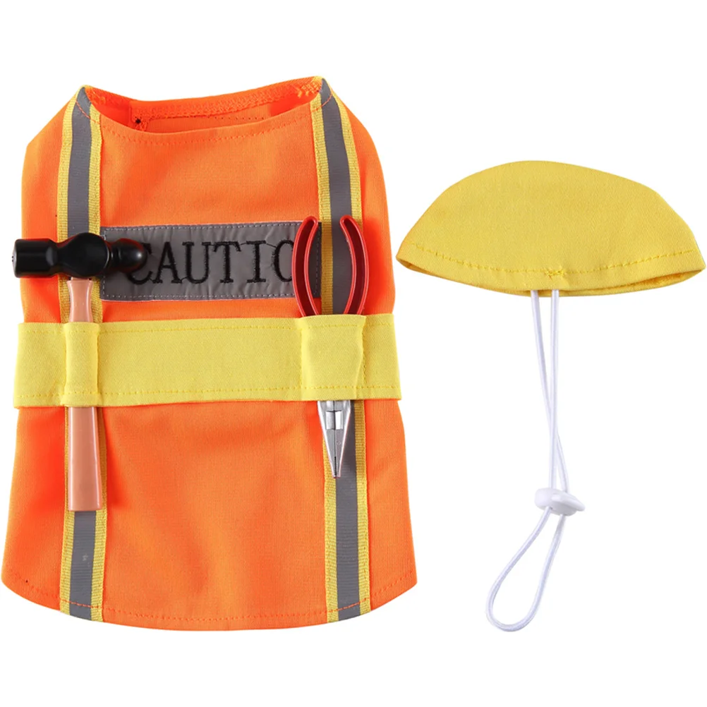 

Delicate Adorable Dog Costume Engineer Appearance Portable Puppy Clothes for Festivals and Parties Puppy Costume