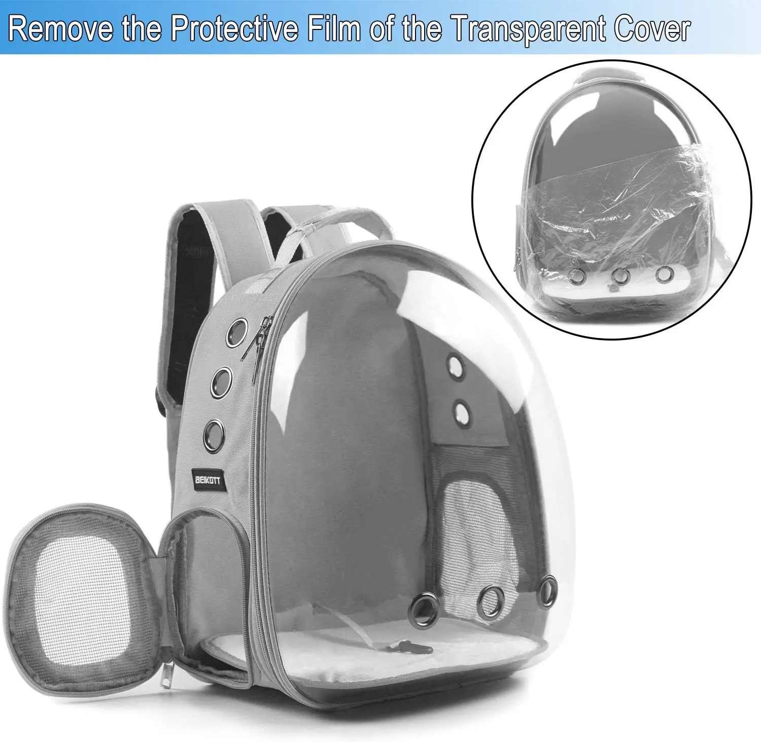 Pet Carrier Backpack Cat Carrier Shoulder Bag For Cats Breathable Cat Backpack Portable Transparent Space Capsule Pet Bag