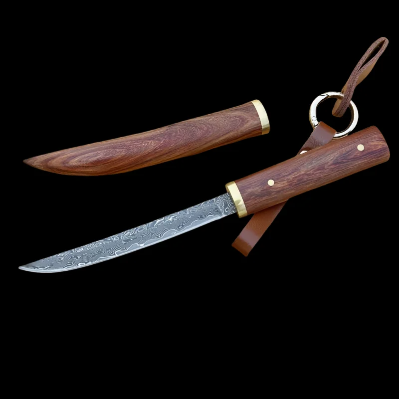 

Нож из дамасской стали для домашнего использования, нарезка фруктов, ручной нож для мяса, высокая твердость, короткий нож