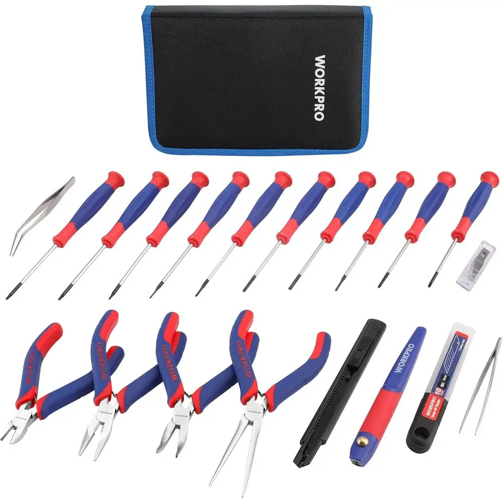

33-Piece Comprehensive Repair Tool Kit: Pliers, Screwdrivers, Knives, Tweezers for Electronics, Laptops & Gaming Accessories