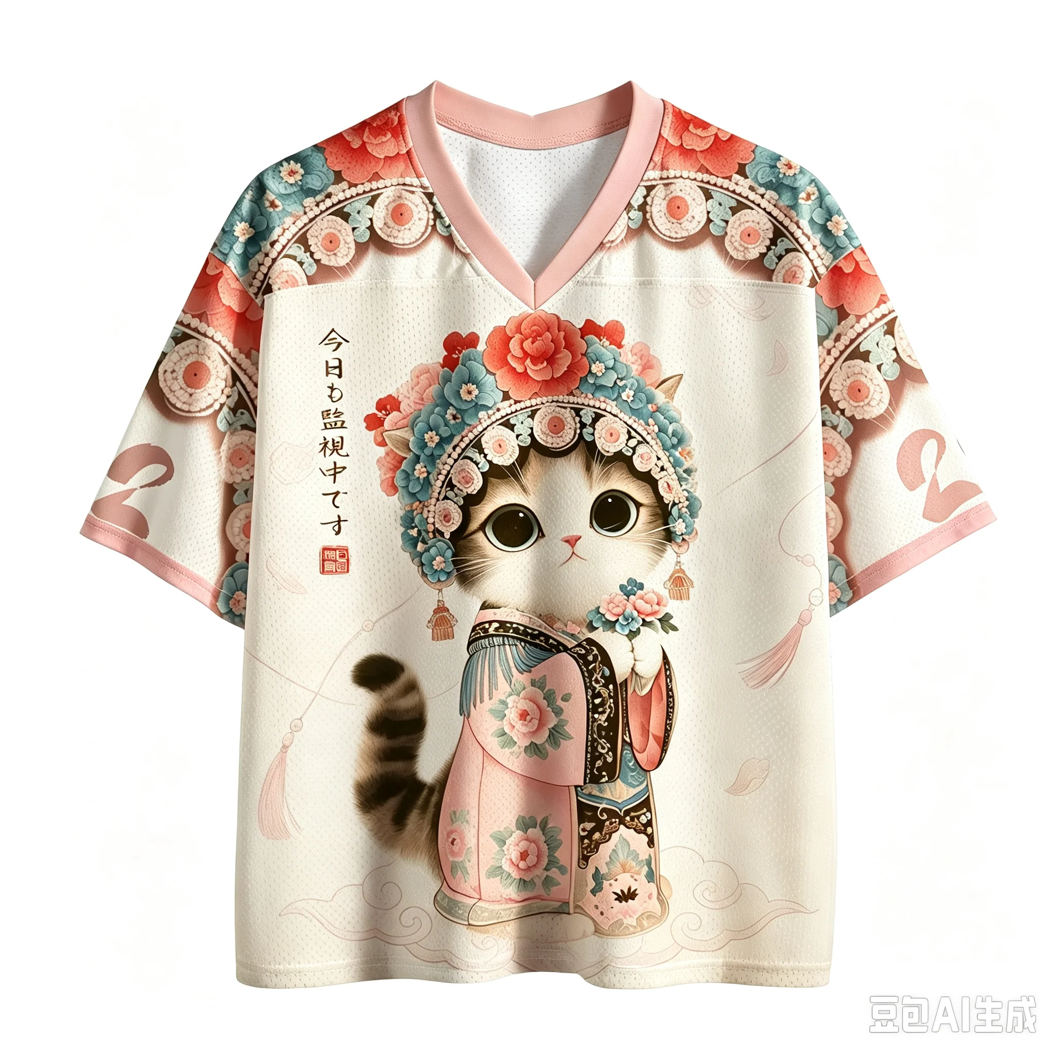 Sommermode, trendiges, farbenfrohes, künstlerisches, dramatisches Katzen-3D-Print-T-Shirt für Damen und Herren, V-Ausschnitt, große Größen, sportlich, schnelltrocknend, lässig, Familienkleidung, Oberteil – Detail 5
