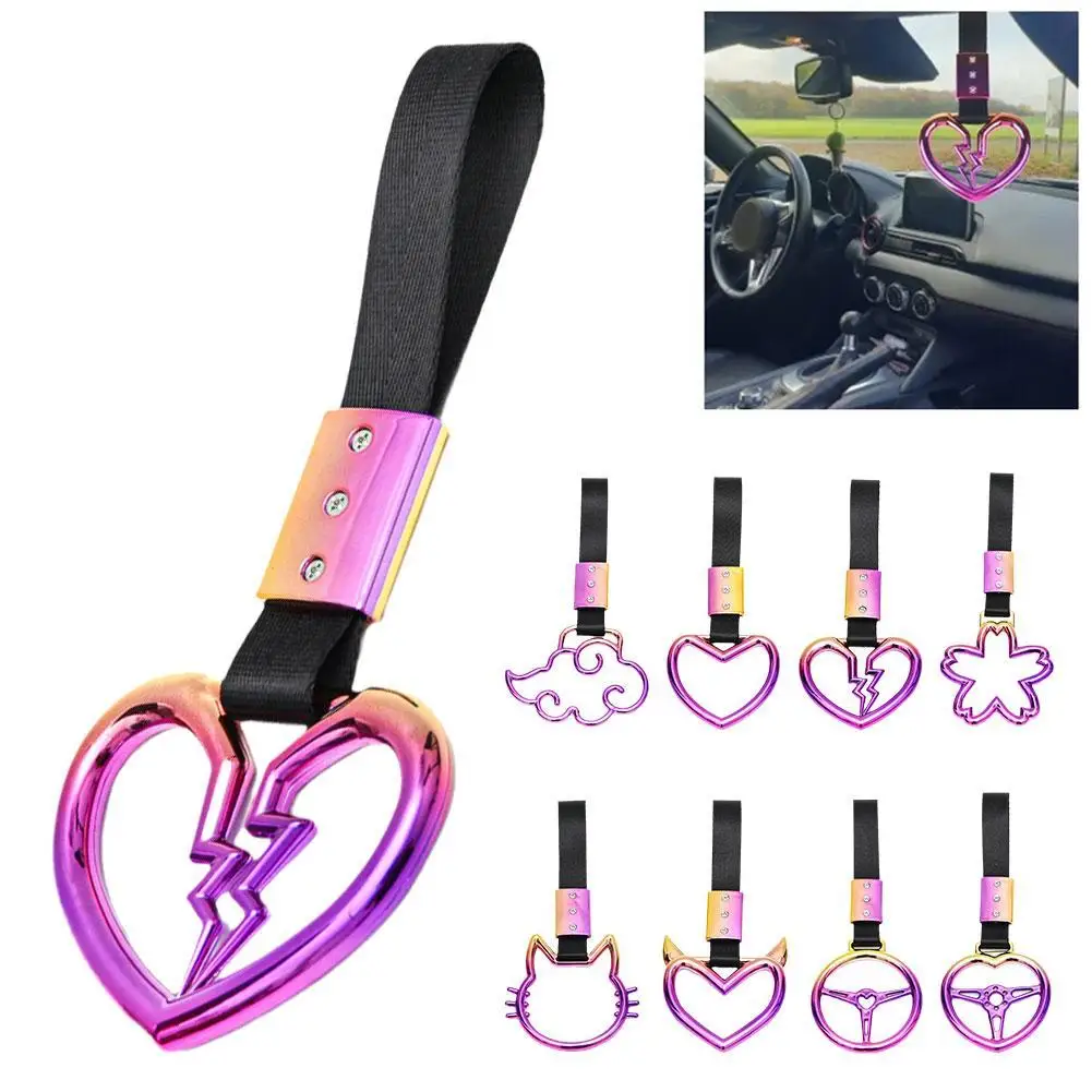 Colorful Car Tow Strap Tsurikawa Heart JDM Train Bus Handle Hand Strap Styling Drift Charm Strap Auto Accessories