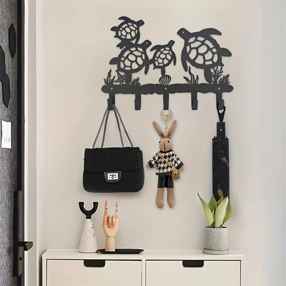 CIFBUY Iron Wall Art Turtle Key Holder Metal Sign Waterproof For Home Entryway Living Room Decor Rustic Hanging Plaque