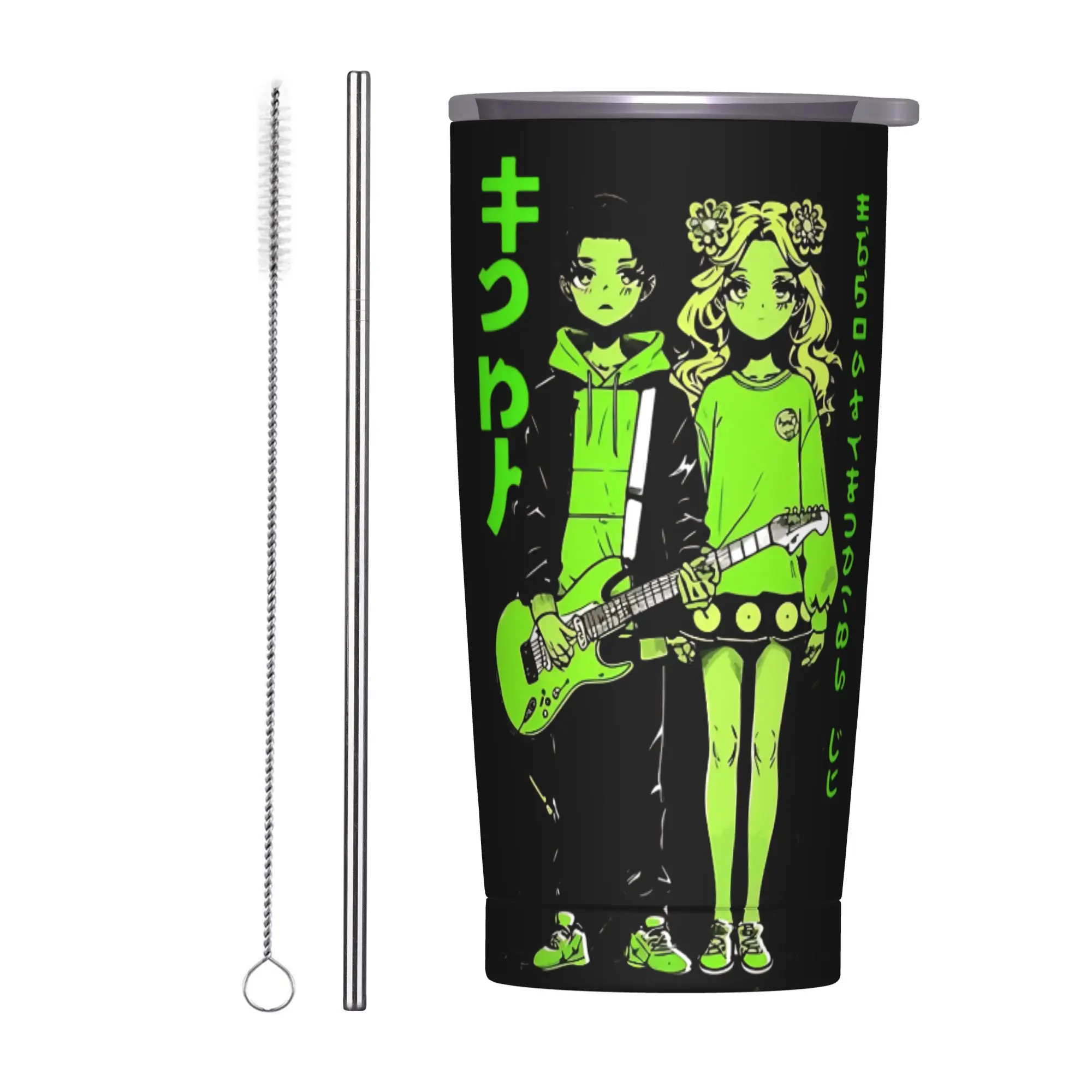 

He Guy She Was Interested in Wasn't a Guy at All Manga Insulated Tumbler with Lid Stainless Steel Mug Double Wall Bottle Cups