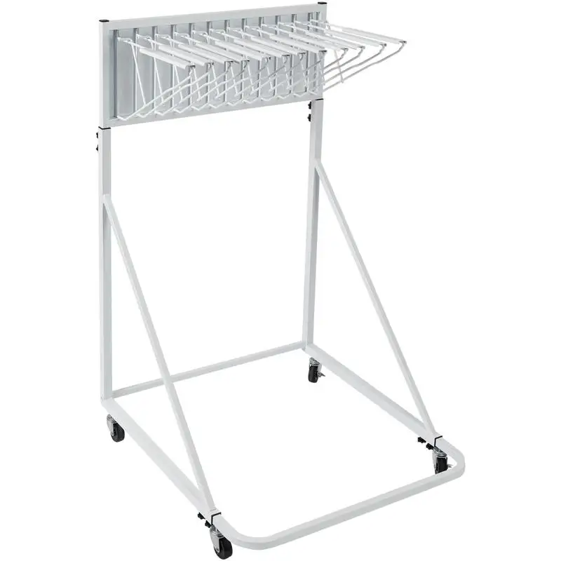 Mobile blueprint storage shelf, plan holder with 12 swivel brackets, mobile blueprint holder, adjustable height and length, poster display shelf for office and home (shelf only, clamps not included)