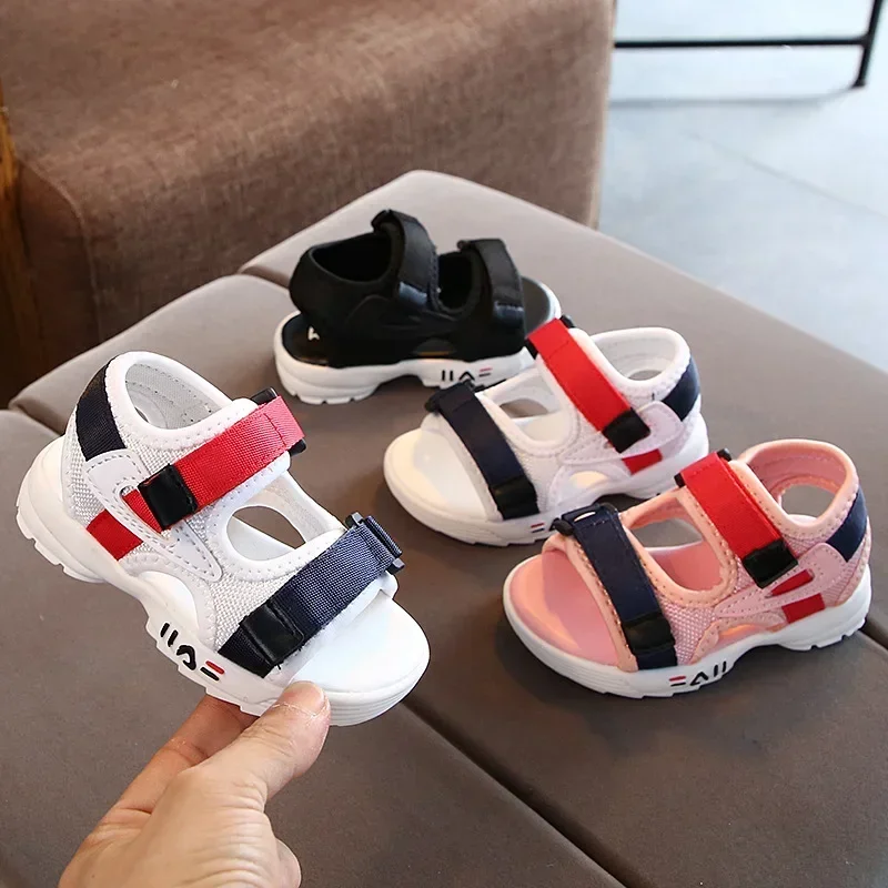 

2024 summer new children's sandals baby toddler shoes girls beach shoes soft bottom non-slip boys sports sandals leisure 21-30